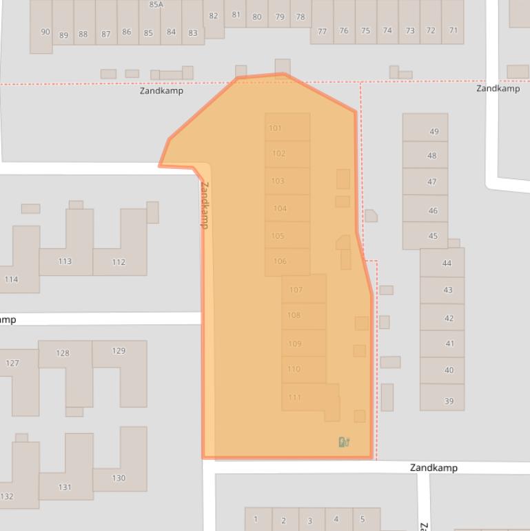 Kaart van postcodegebied 3828GG.