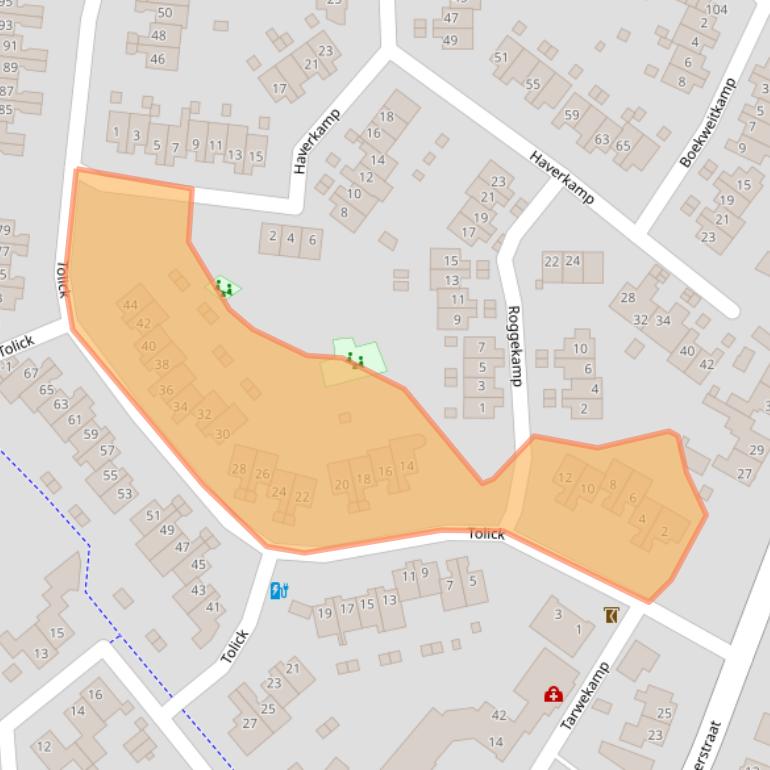 Kaart van postcodegebied 3828HE.