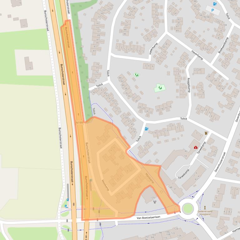 Kaart van postcodegebied 3828HX.