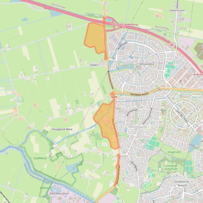 Kaart van postcodegebied 3828NR.