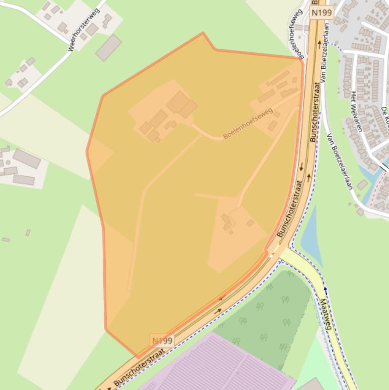 Kaart van postcodegebied 3828NX.