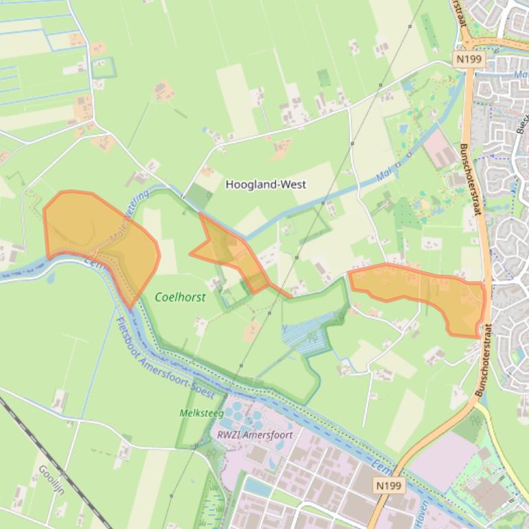 Kaart van postcodegebied 3828PA.