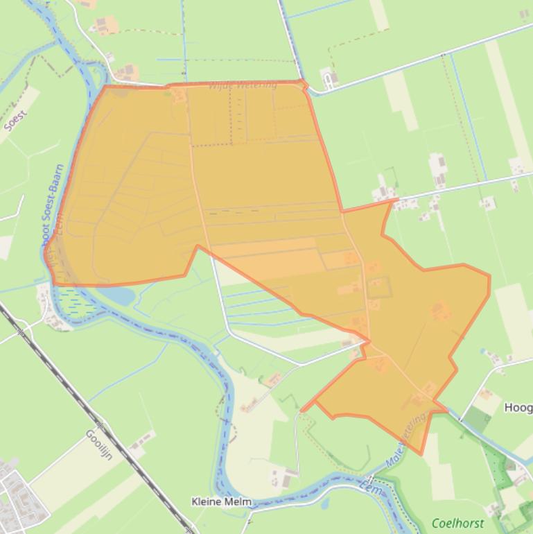 Kaart van postcodegebied 3828PK.