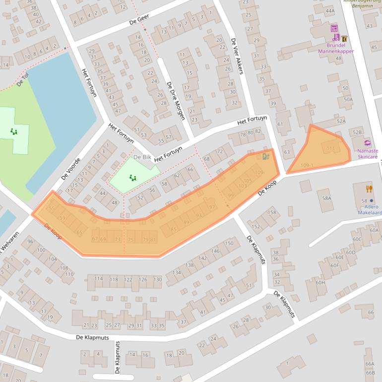 Kaart van postcodegebied 3828RE.