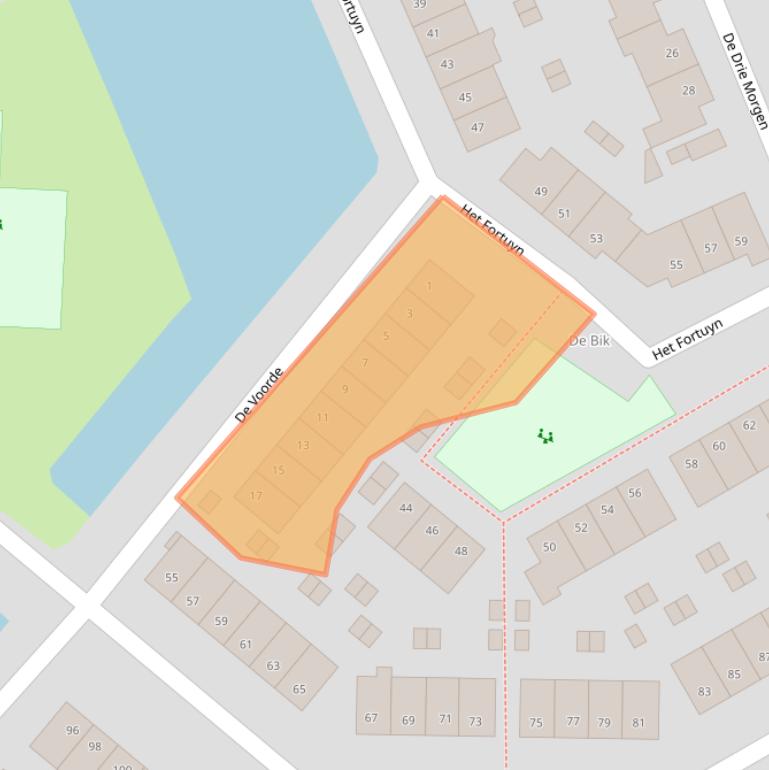 Kaart van postcodegebied 3828SJ.