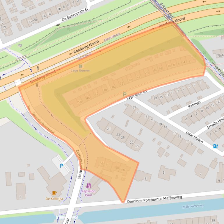 Kaart van postcodegebied 3828TA.