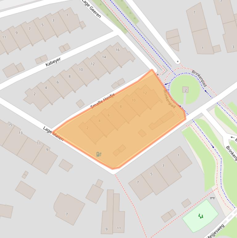 Kaart van postcodegebied 3828TE.