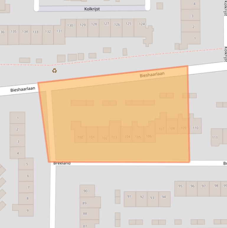 Kaart van postcodegebied 3828VG.