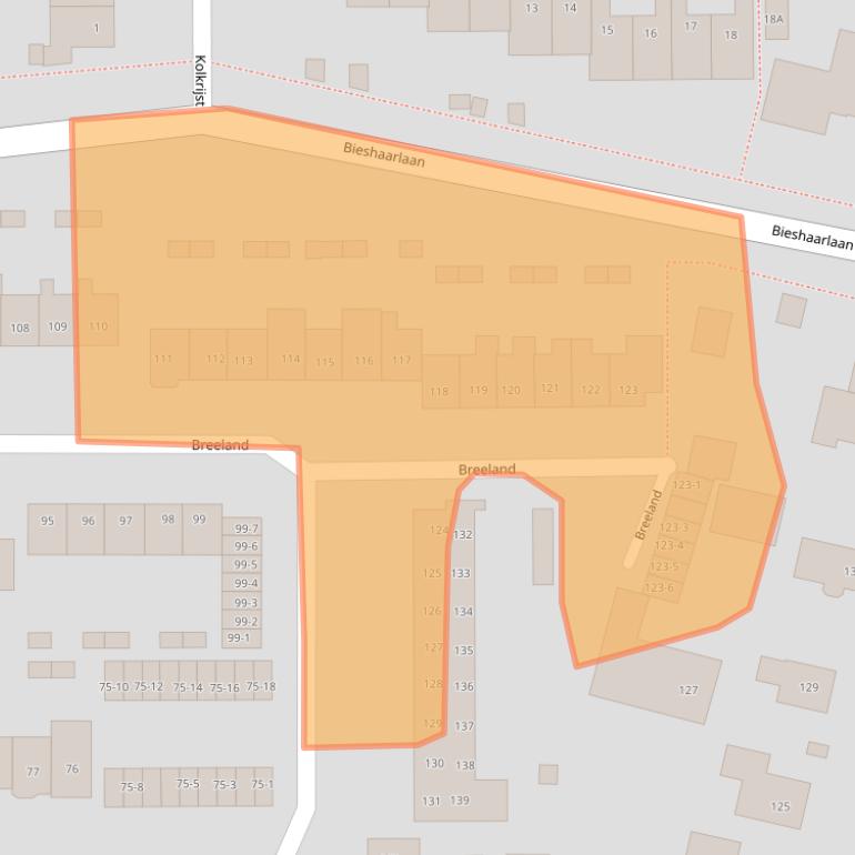 Kaart van postcodegebied 3828VH.