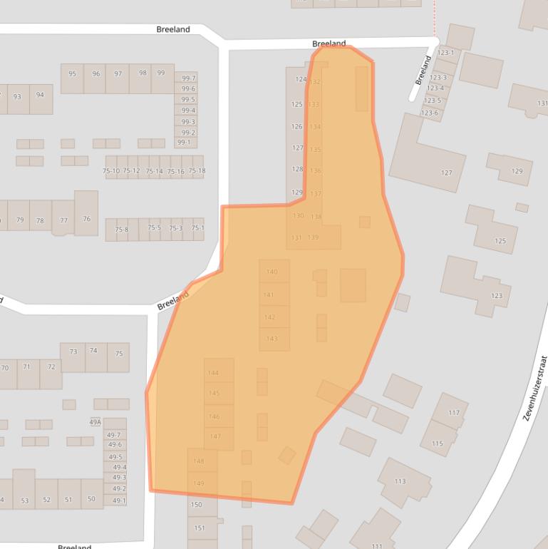 Kaart van postcodegebied 3828VJ.