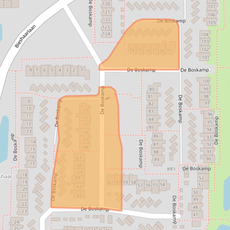 Kaart van postcodegebied 3828VV.