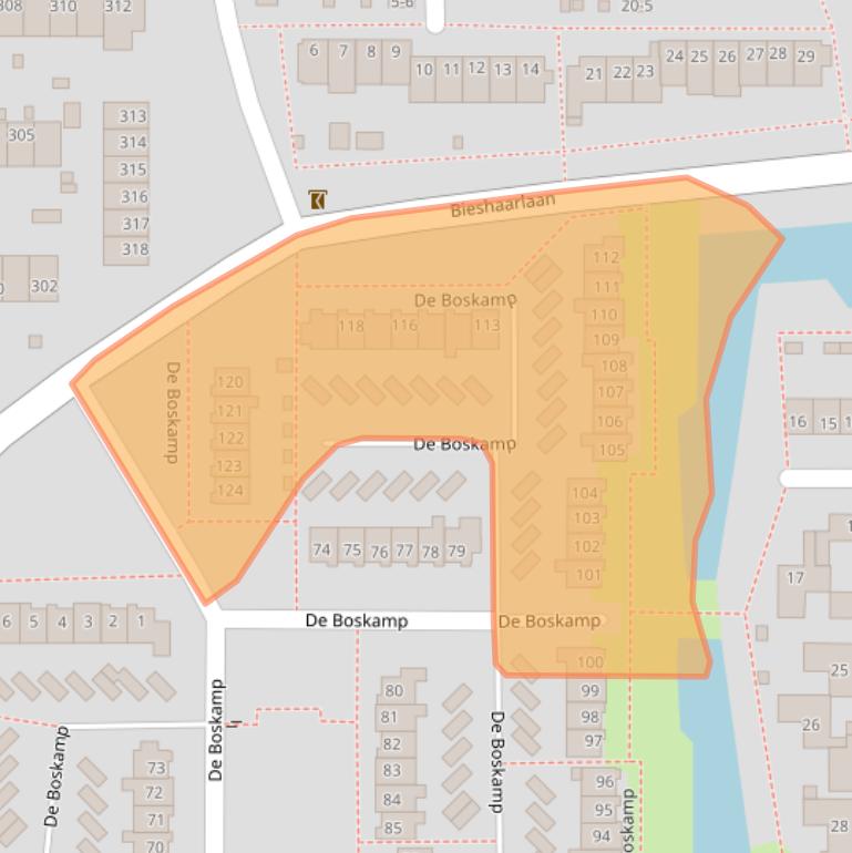 Kaart van postcodegebied 3828VX.