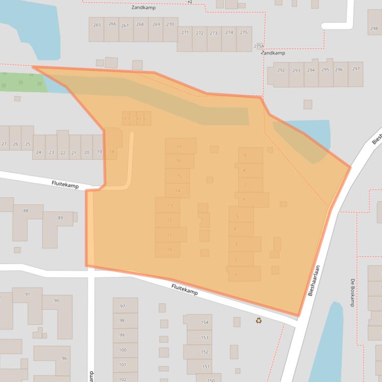 Kaart van postcodegebied 3828WB.