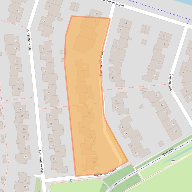 Kaart van postcodegebied 3828XE.