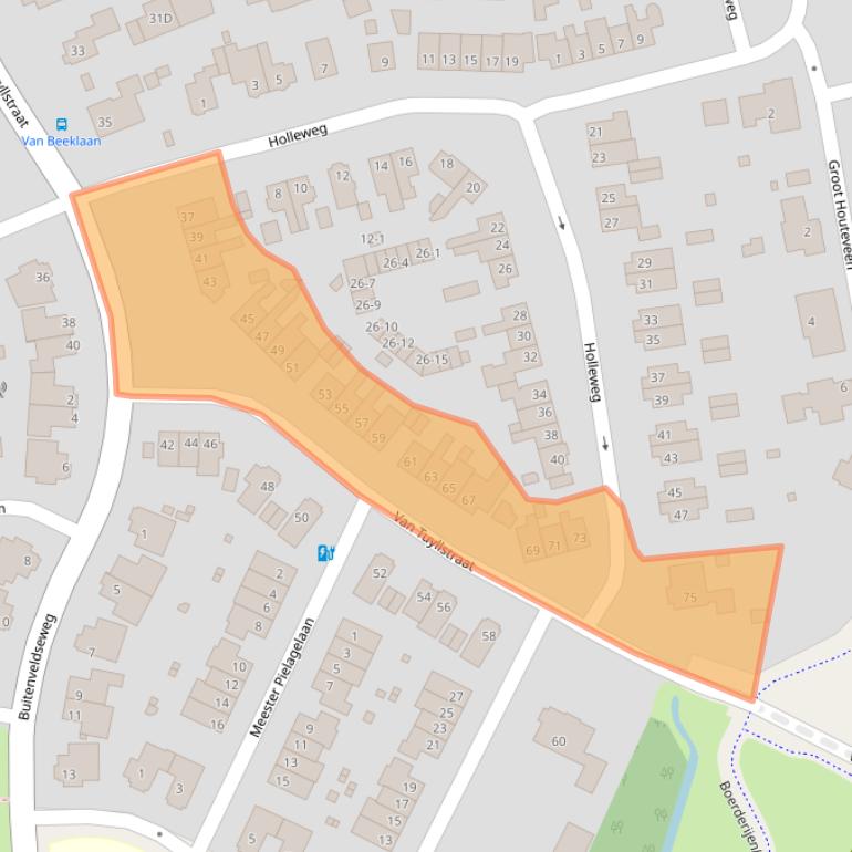 Kaart van postcodegebied 3829AC.