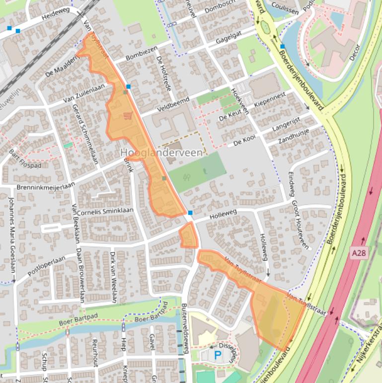 Kaart van postcodegebied 3829AD.