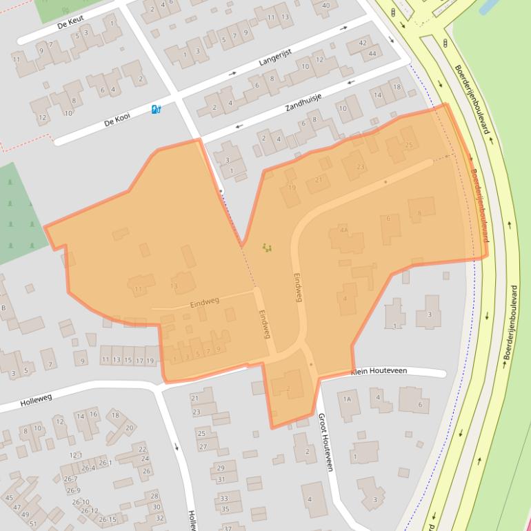 Kaart van postcodegebied 3829AH.