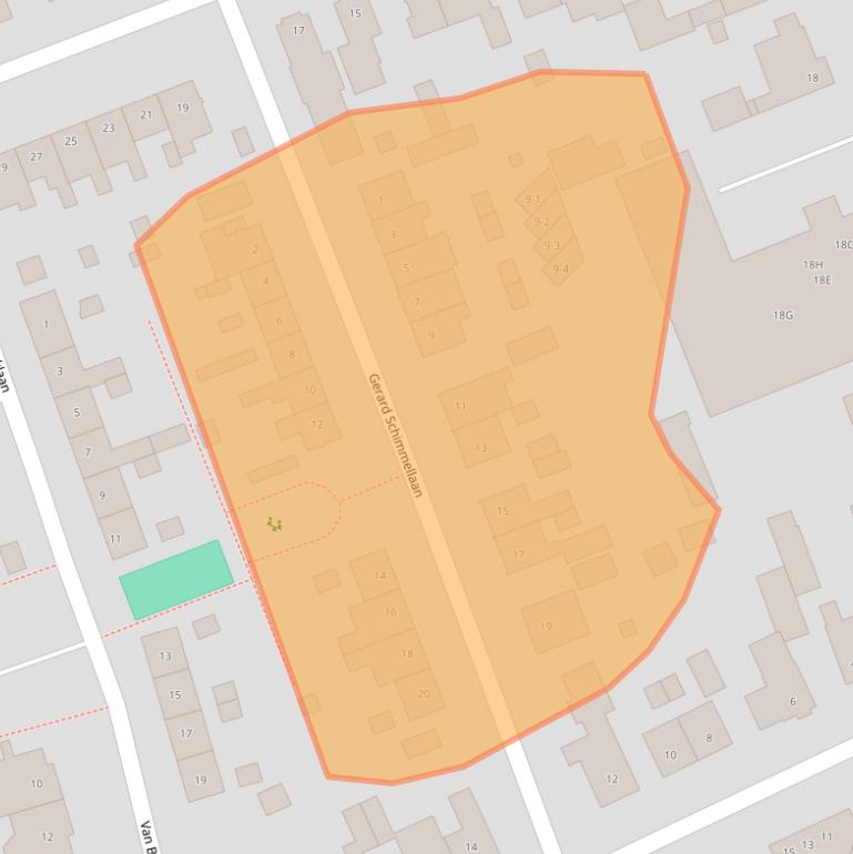 Kaart van postcodegebied 3829AV.