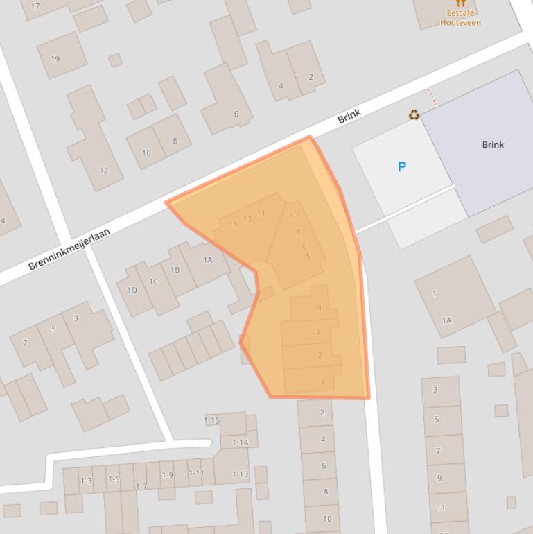 Kaart van postcodegebied 3829AX.