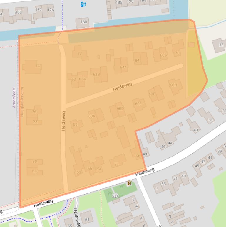 Kaart van postcodegebied 3829BB.