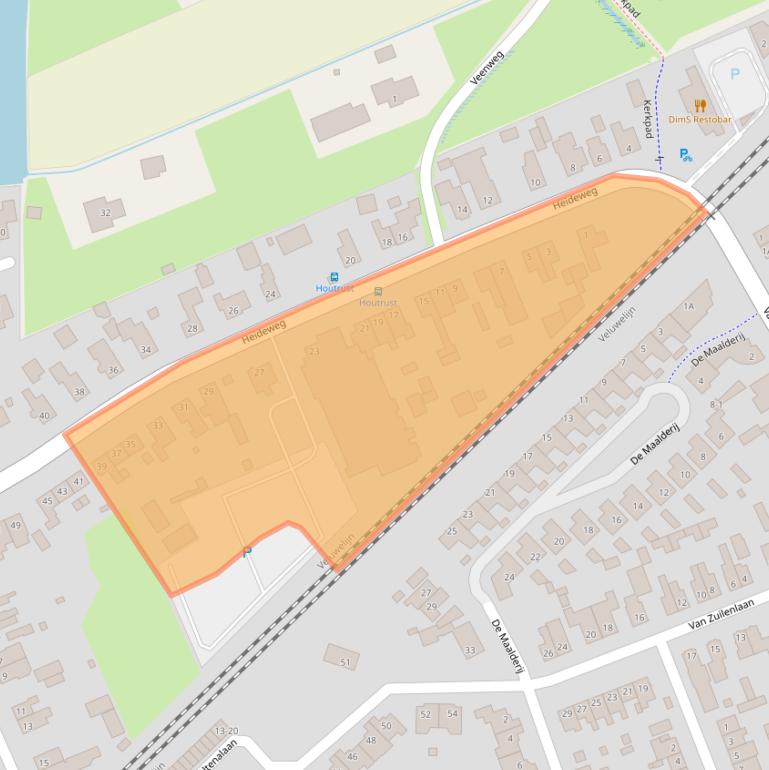 Kaart van postcodegebied 3829BC.