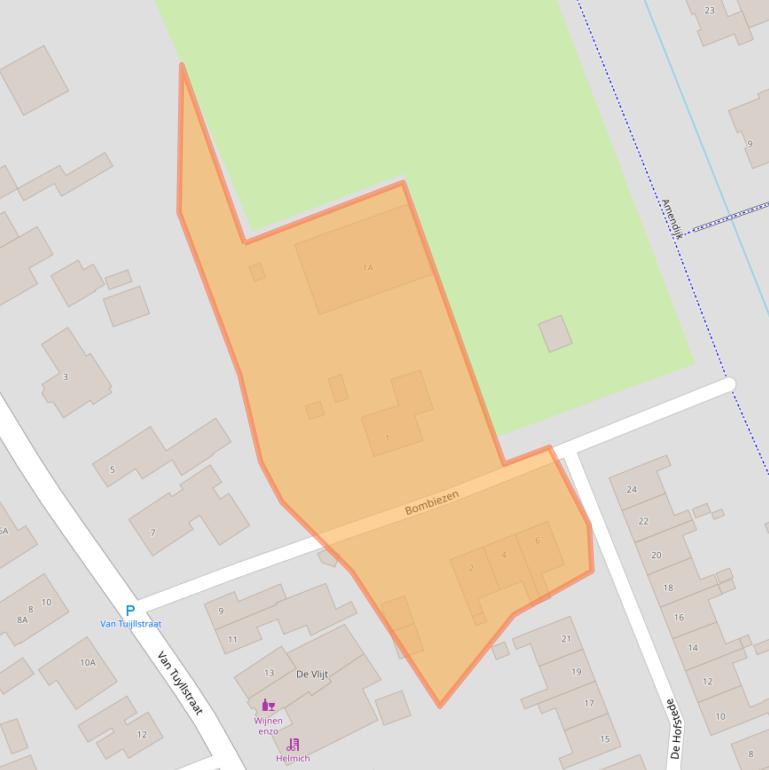 Kaart van postcodegebied 3829BH.