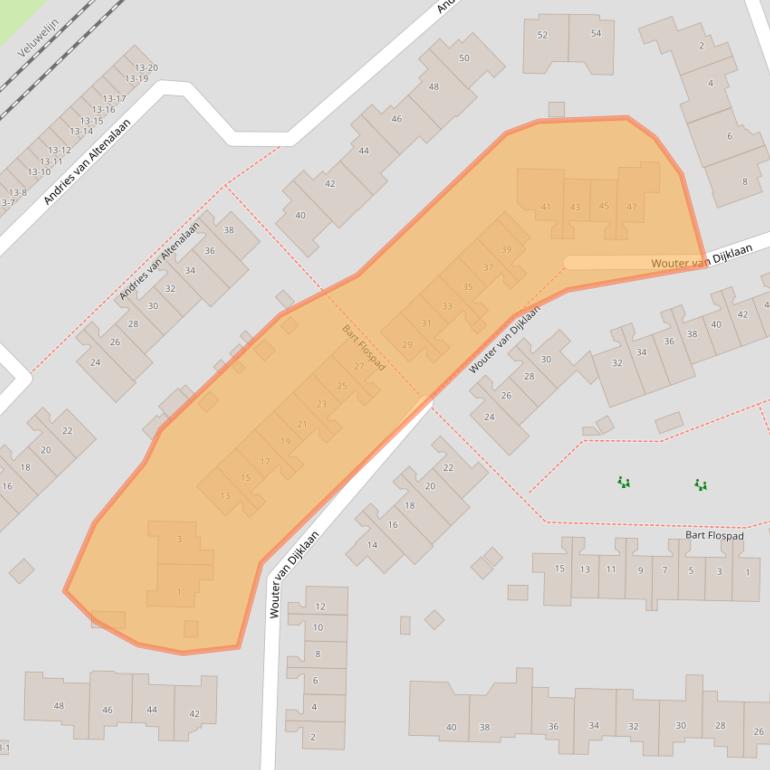 Kaart van postcodegebied 3829BL.