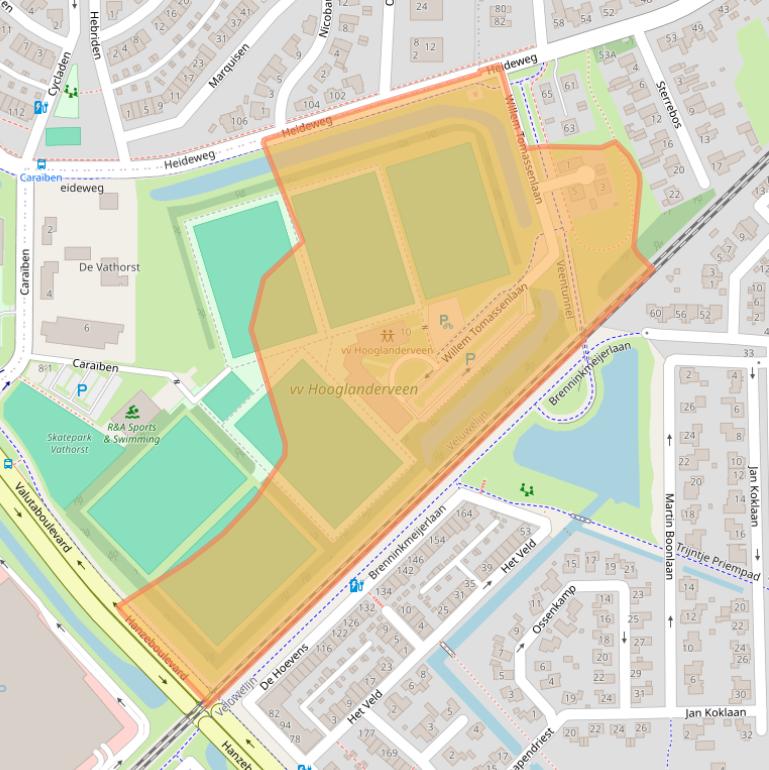 Kaart van postcodegebied 3829BX.