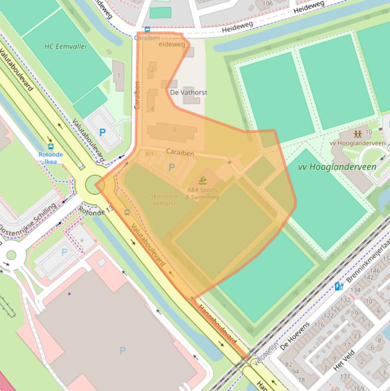 Kaart van postcodegebied 3829BZ.