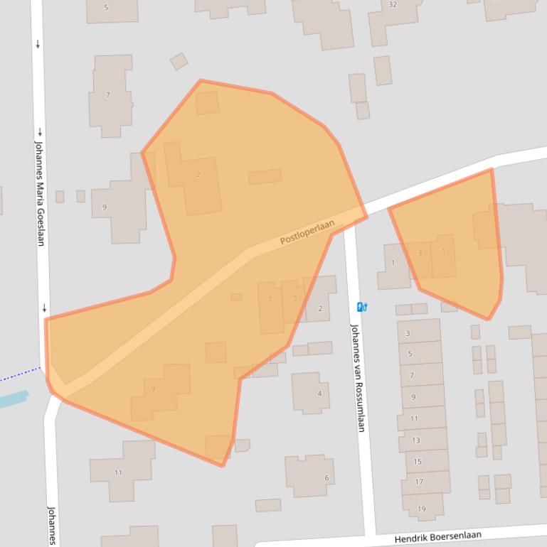 Kaart van postcodegebied 3829CA.