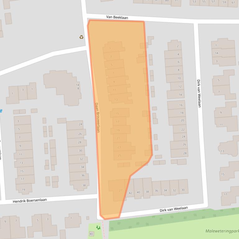 Kaart van postcodegebied 3829CD.