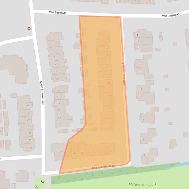 Kaart van postcodegebied 3829CH.