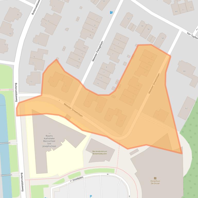 Kaart van postcodegebied 3829CK.