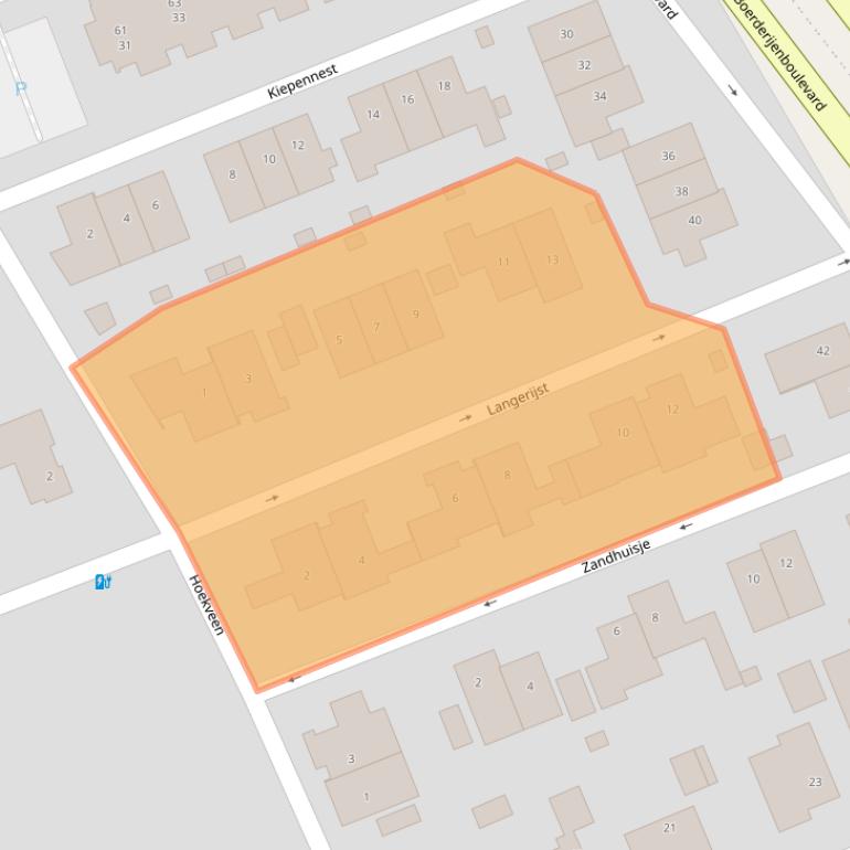 Kaart van postcodegebied 3829DC.