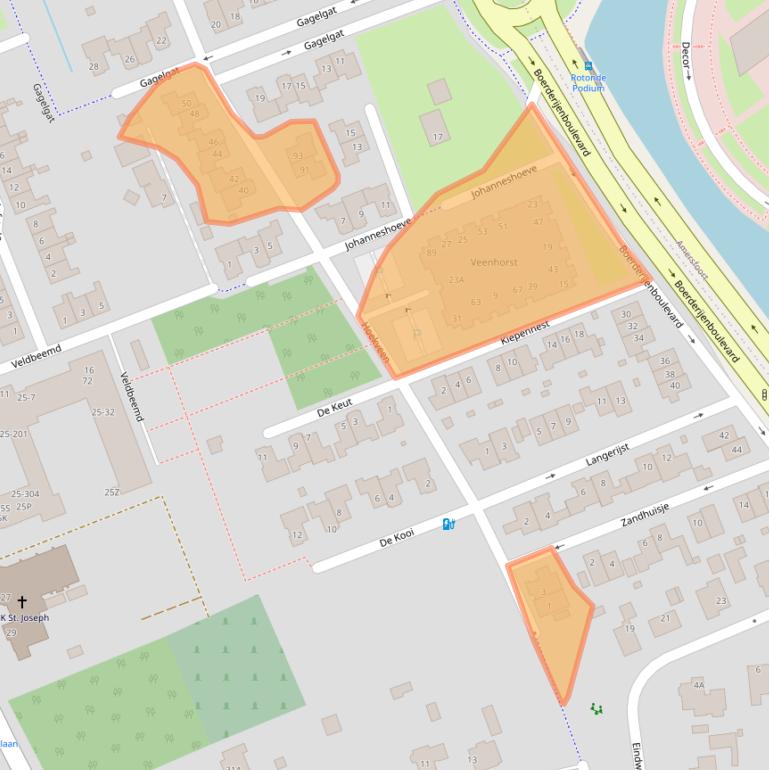 Kaart van postcodegebied 3829DJ.