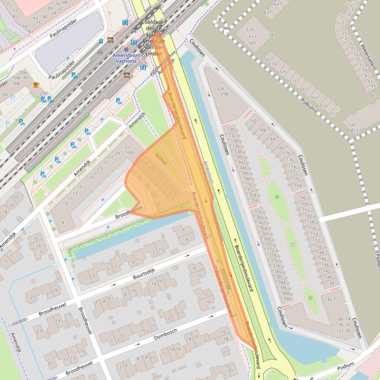 Kaart van postcodegebied 3829DR.