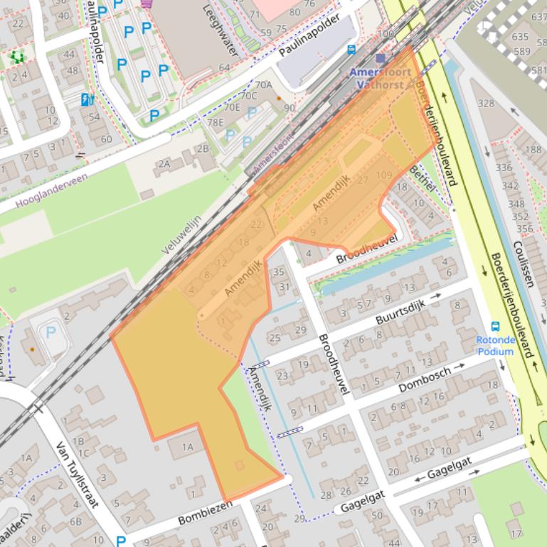 Kaart van postcodegebied 3829DS.