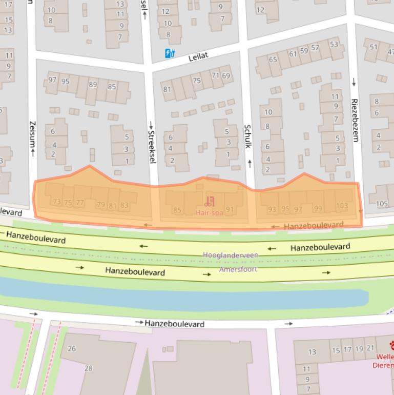 Kaart van postcodegebied 3829EV.