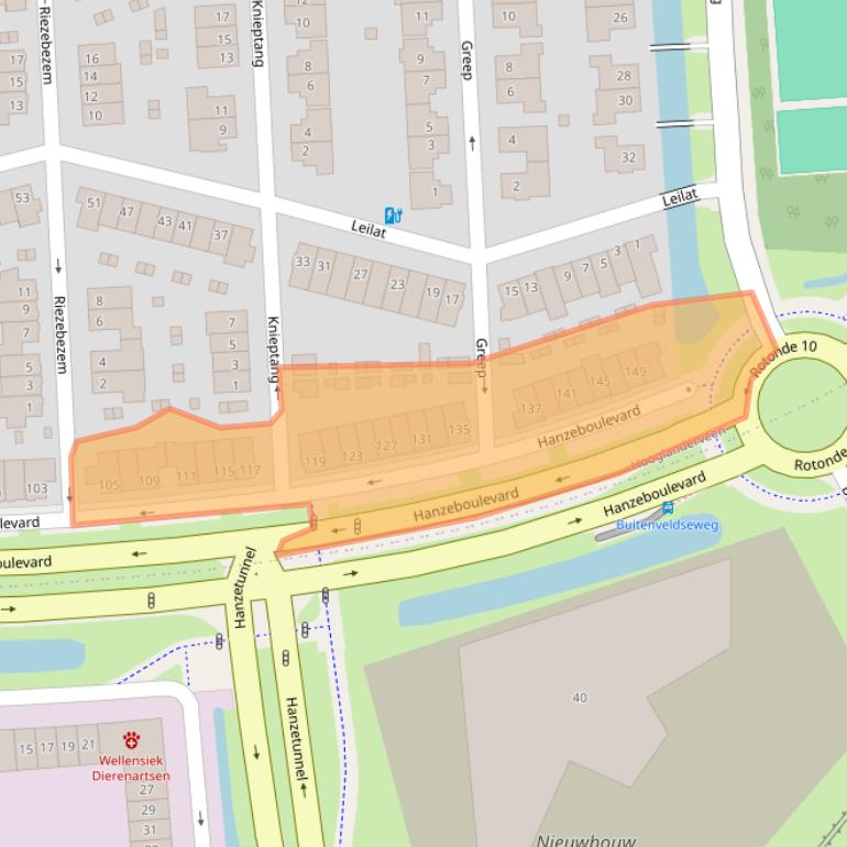 Kaart van postcodegebied 3829EW.