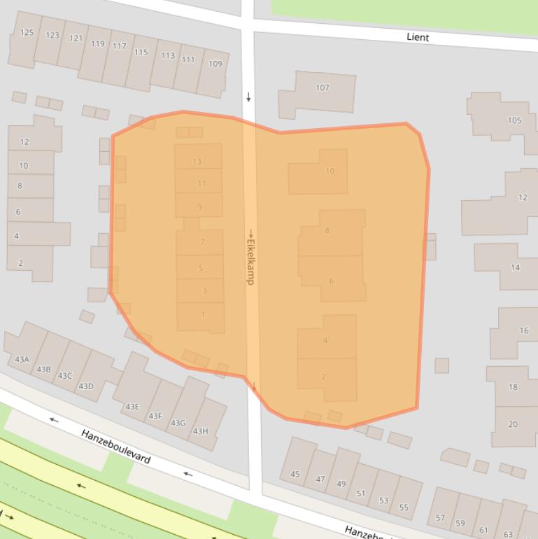 Kaart van postcodegebied 3829GD.