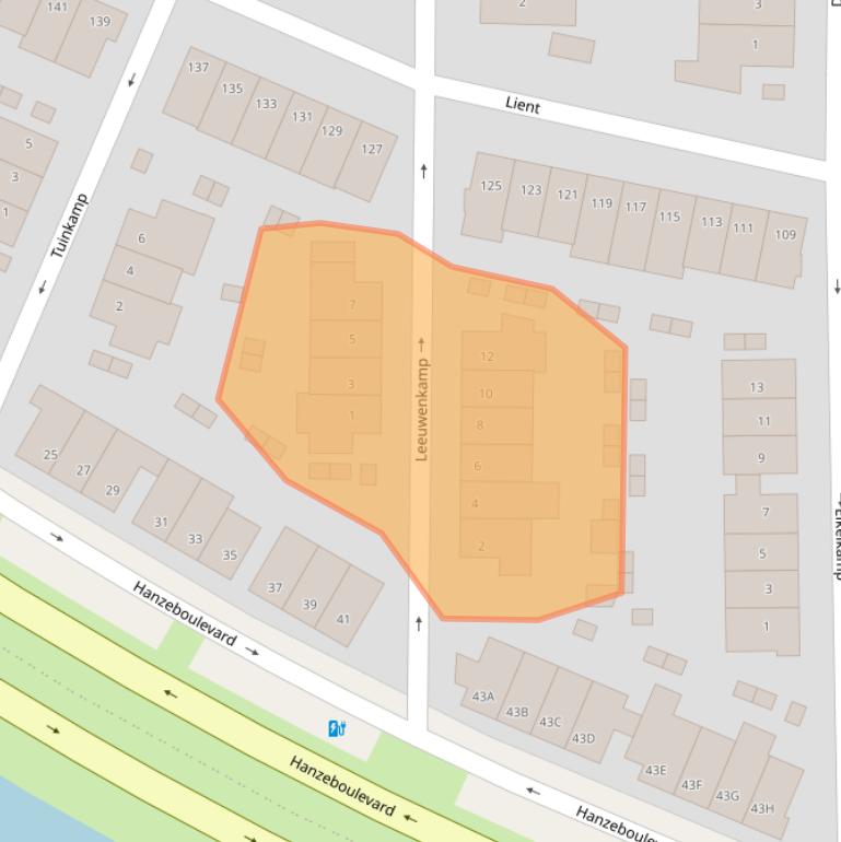 Kaart van postcodegebied 3829GK.