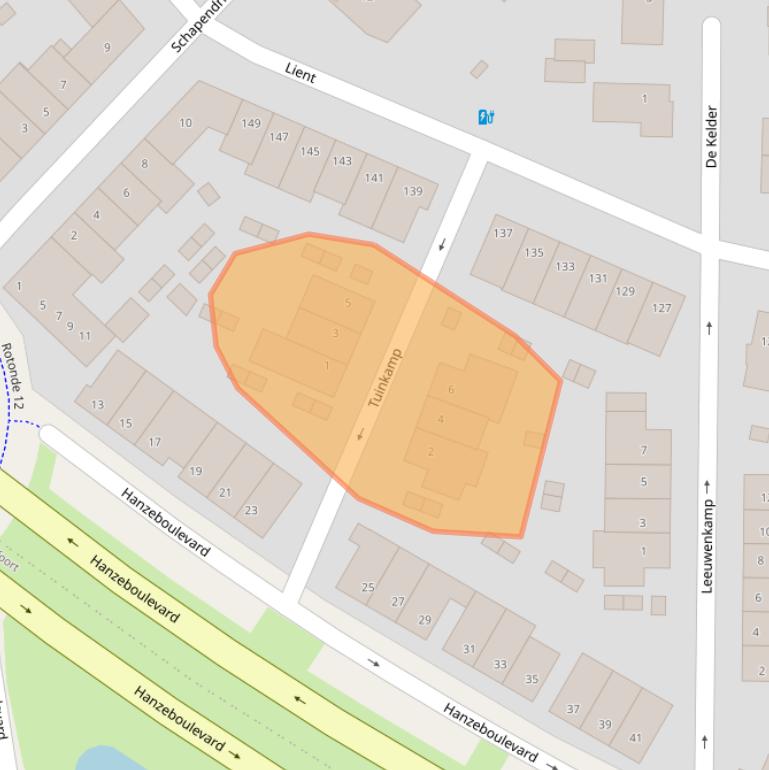 Kaart van postcodegebied 3829GL.