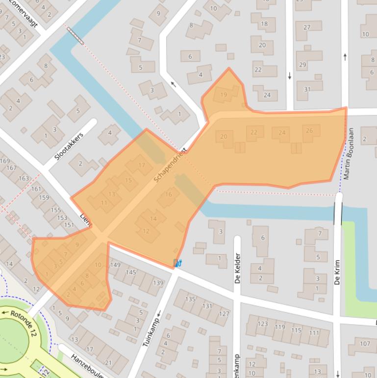 Kaart van postcodegebied 3829GM.