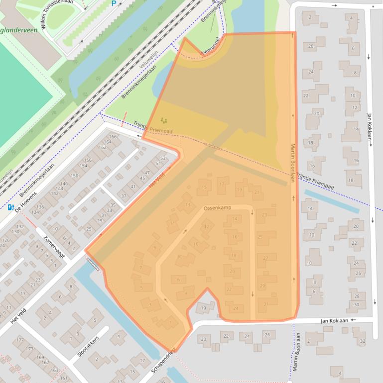 Kaart van postcodegebied 3829GV.