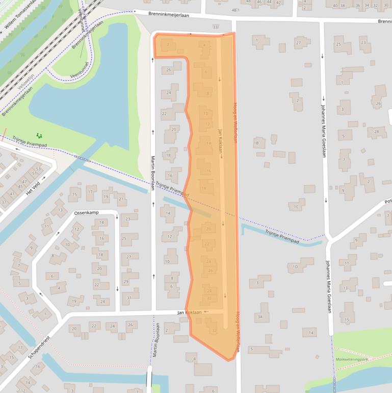 Kaart van postcodegebied 3829GZ.