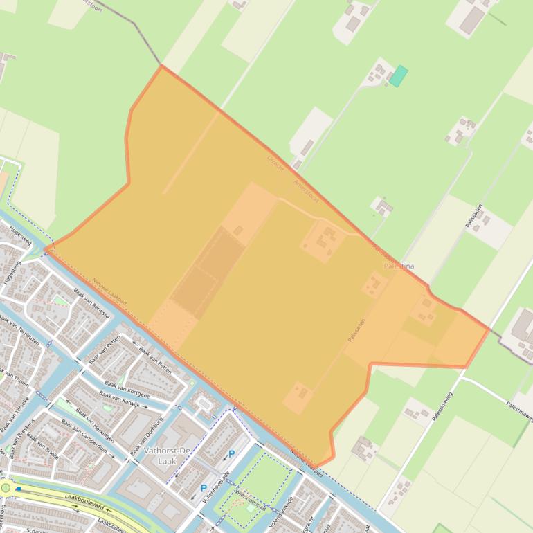 Kaart van postcodegebied 3829NE.