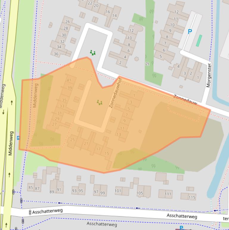 Kaart van postcodegebied 3831AH.