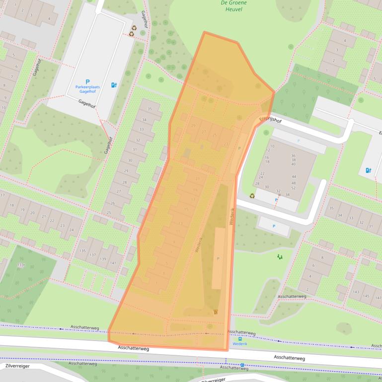 Kaart van postcodegebied 3831AW.