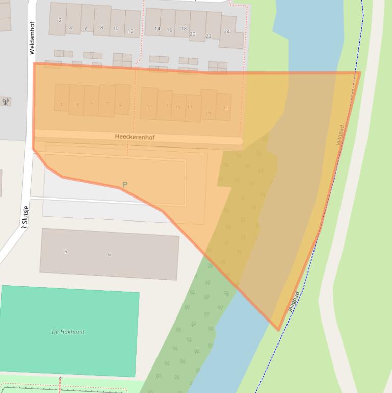 Kaart van postcodegebied 3831BD.