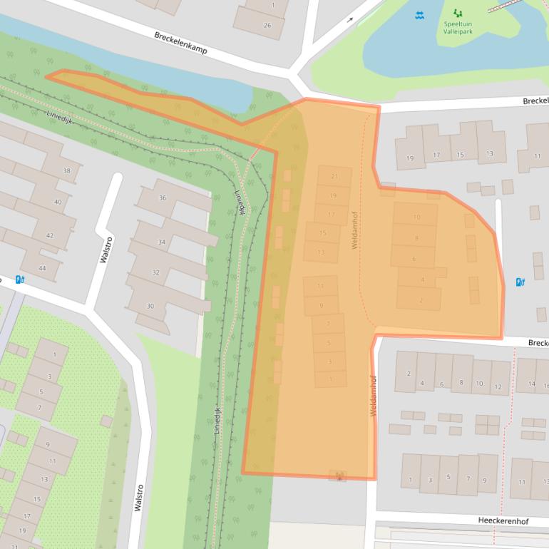Kaart van postcodegebied 3831BH.